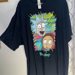 Ripple Junction Black Tee with Rick and Morty Graphic